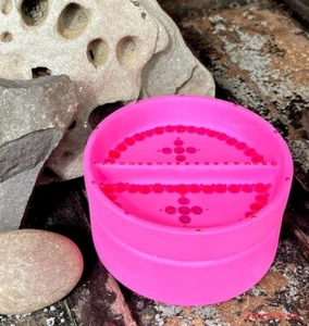 Pink Ceramic Jewelry Dish (4"W x 2.5"T) (.75" D top dish .25" D bottom dish) - Picture 1 of 4