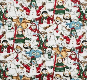 Alexander Henry Snowfriends Natural Cotton Fabric by Yard - Picture 1 of 1