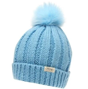 FIRETRAP Bommelmütze blau Damen - neu - Bild 1 von 4