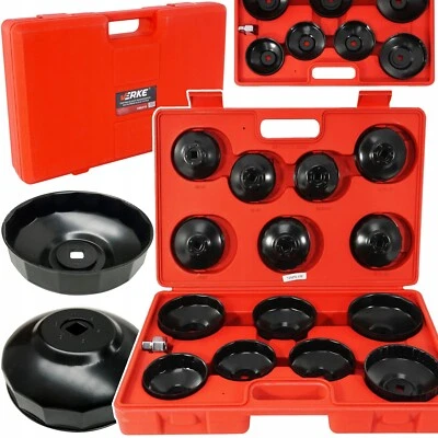 Set Chiave a Tazza Per Filtro Olio Professionale Per Officina  15 Pezzi - Immagine 1 di 4