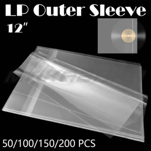 200PCS NEW PREMIUM THICK LP / 12" PLASTIC OUTER RECORD COVER SLEEVES 80um - Picture 1 of 20