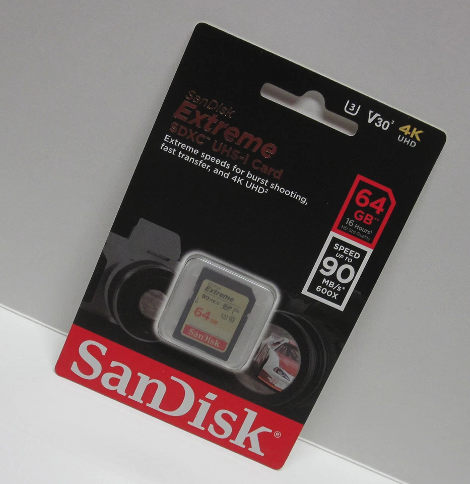 Sandisk 64G extreme C3 4K Ultra HD SD card for Panasonic AG-DVX200 DVX200 X1000 - Image 1 of 1