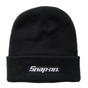NEW Snap-On Tools Cuffed Beanie, Hat EMBROIDERED PATCH LOGO BLACK WINTER HAT NEW
