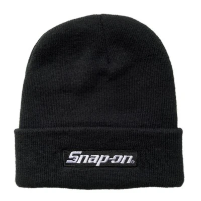 NEW Snap-On Tools Cuffed Beanie, Hat EMBROIDERED PATCH LOGO BLACK WINTER HAT NEW - Image 1 of 2