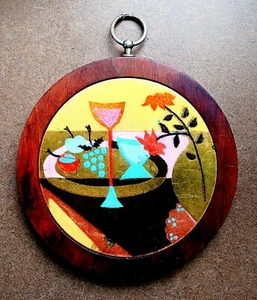 VINTAGE 1950'S ENAMEL ON COPPER MODERNIST STILL LIFE - Picture 1 of 4