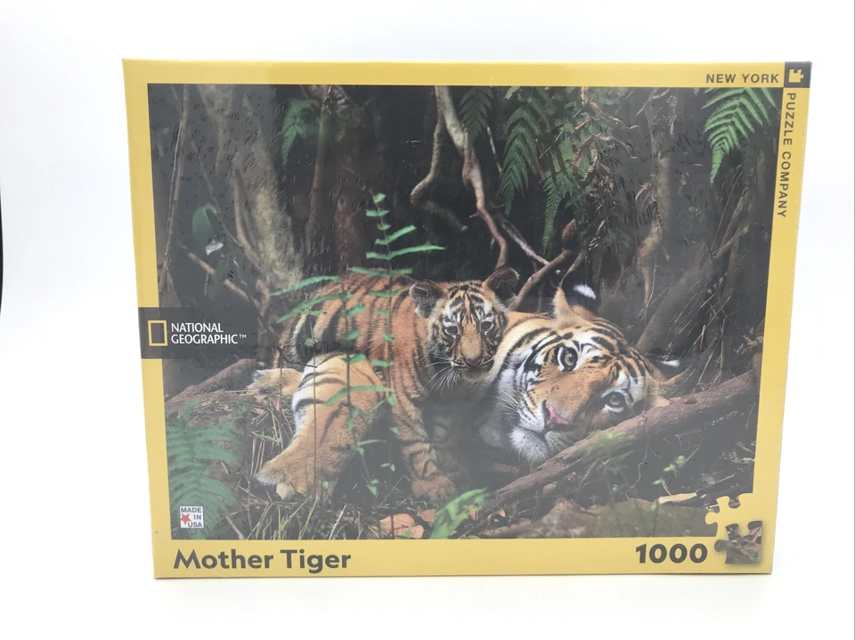 National Geographic Puzzle Mother Tiger 1000 Pcs 26 5/8” X 19 1/4” Ships Fast