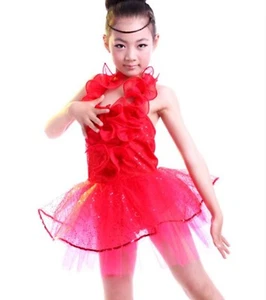 Girl Children Kids Ballet Dance Latin Performance Jazz Tutu Costume Party Dress - Picture 1 of 14