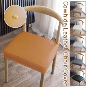 Elsatic PU Leather Cow Horn Chair Cover Waterproof Stretch Dining Chair Cover - Picture 1 of 20