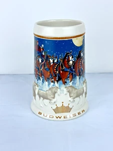 Cavalli Clydesdales 3D Budweiser Holiday Stein 2005 vintage da collezione - Foto 1 di 5