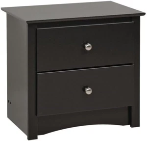 Sonoma Traditional Nightstand Side Table with 2 Drawers, Functional 2-Drawer Bed - Picture 1 of 6