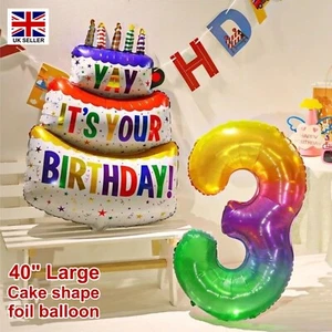 Cake Shape Balloon Big 102 cm Air-filled Foil Party Balloons for decoration UK - Picture 1 of 5