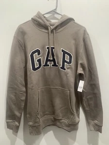 GAP LOGO PULLOVER Hoodie Brand New MENS Size Medium Creamy Color - Picture 1 of 5