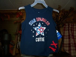 PATRIOTIC GIRLS TODDLER STAR SPANGLED CUTIE SHIRT SIZE 3T JULY 4TH THEME BLUE - Picture 1 of 1