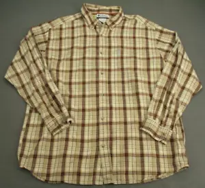 Camisa Columbia Para Hombre XL Beige A Cuadros Manga Larga Abotonada Adulto Extra Grande - Imagen 1 de 11