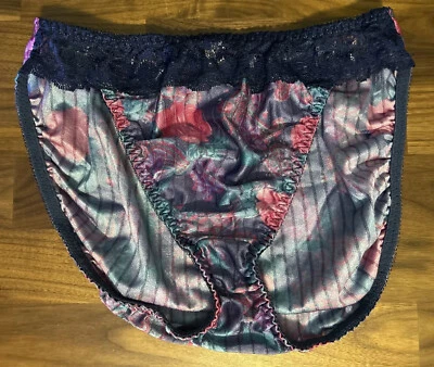 De Colección Bragas Segunda Piel Bikini Nylon Satinado Encaje Rayas Brillantes Corte Alto Bali LO ÚLTIMO Foto 1 de 4