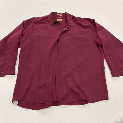 Camisa de vestir Arrow para hombre XL 17-17,5 granate manga larga clásica formal Oxford Foto 1 de 4