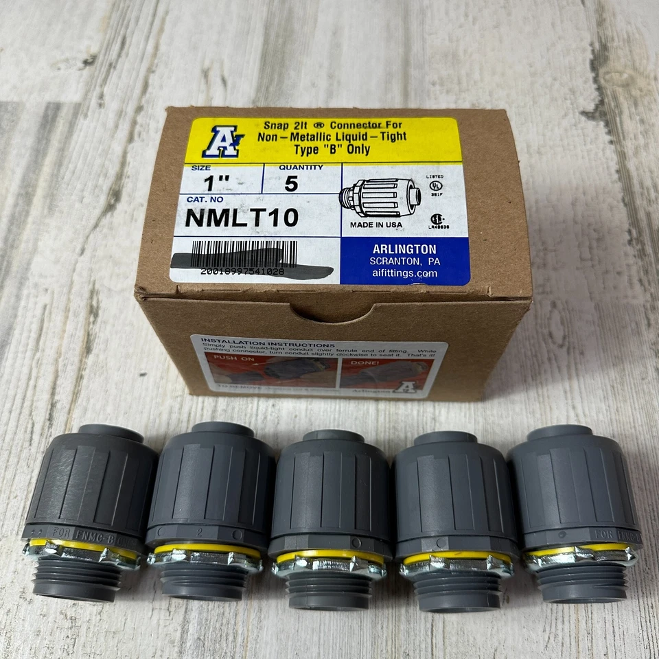 1" Straight non-metalic Liquid Tight Connectors Arlington NMLT10
