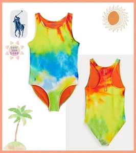Traje de baño de una pieza con estampado tie-dye Polo Ralph Lauren para niñas talla 4T - Imagen 1 de 4