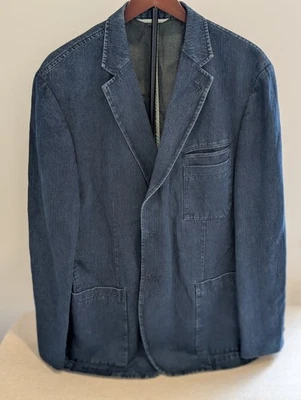 Orvis Morrison 3 кнопки джинсовой ткани джинсы хлопок льняной куртки спортивное пальто мужской XL SBM - Изображение 1 из 4