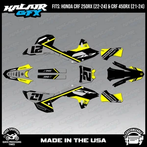 Graphics Kit for Honda CRF450RX (2021-2024) and CRF250RX (2022-24) Enigma-YELLOW - Picture 1 of 4