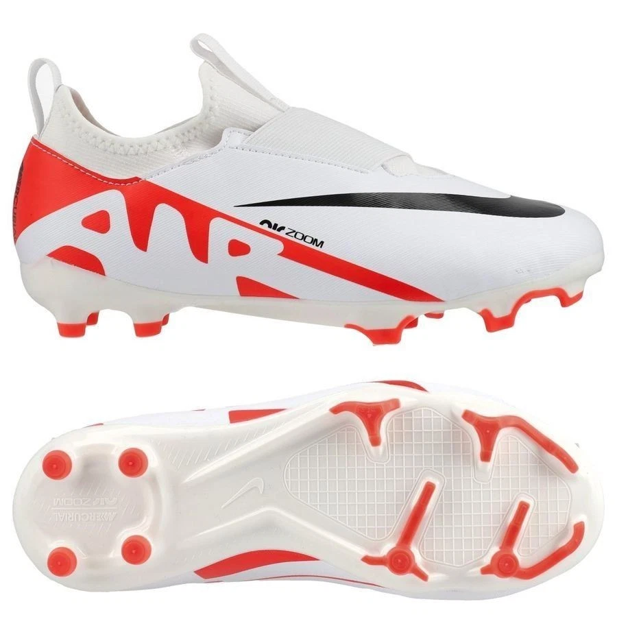 Nike Junior Vapor 15 Academy FG Bright Crimson White Black Size 3Y - Image 1 of 1