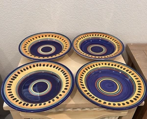 4 PIER 1 handbemalte Pasta-/Suppenschalen im italienischen Wirbelmuster, Italien - Bild 1 von 8