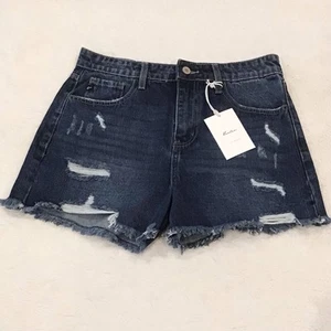 KanCan NWT 7 (27) Gloria High Rise Women’s Denim Shorts Distressed KC9206D New - Picture 1 of 8