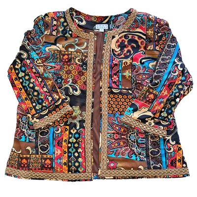 Chaqueta Blazer Joan Rivers Frente Abierto Multicolor Mujer OTOÑO Med M Retazos Foto 1 de 4