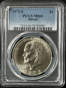 1973-S Eisenhower Silber Dollar PCGS MS66 54180981 - Bild 1 von 2