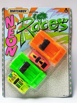 1990 MATCHBOX DIECAST SET CHINESE NEON RACERS 2 X CARS & LAUNCHER NR-99 SEALED 3 - Image 1 of 4