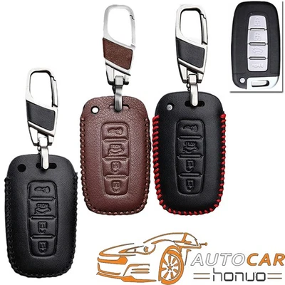 Funda de cuero para llavero inteligente para Hyundai Sonata Elantra 2011-2015 Foto 1 de 4