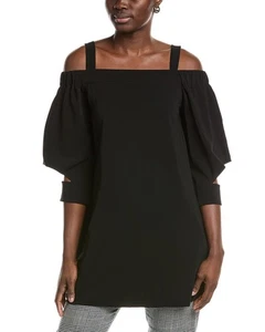 Akris Punto Off-The-Shoulder Mini Dress Women's Black 6 - Picture 1 of 3
