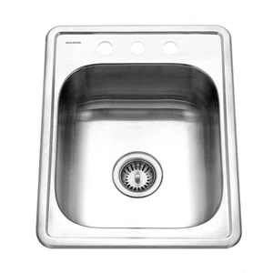 Houzer 1722-7BS Hospitality 17" Drop In Single Basin Stainless - Stainless Steel - Picture 1 of 5