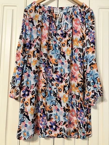 Anne Cole bunte Blumen Schnürung Schwimmen Coverup Größe XL  - Bild 1 von 5