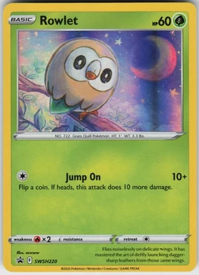 Damaged Holo Rowlet SWSH220 Promo SWSH: Sword & Shield Promo Cards - Image 1 of 2