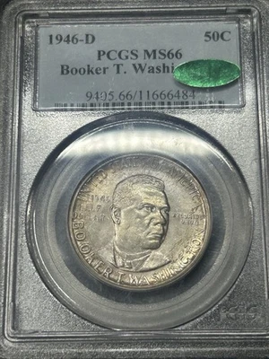 1946 D Booker T Washington MS66 PCGS CAC Approved ✅ Light Toned High Grade Gem - Image 1 of 2
