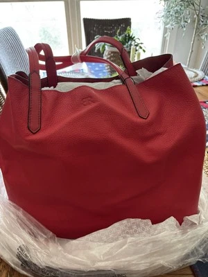 Bolso de cuero para mujer Banana Republic 14x15, nuevo, rojo Foto 1 de 3