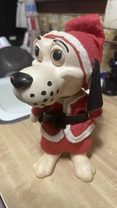 VINTAGE 1968 MCM MID CENTURY ROYALTY INDUSTRIES, HARD VINYL SANTA DOG - Picture 1 of 4