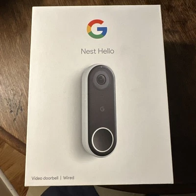Google Nest Hello Wired Video Doorbell A0077 black. Open box never used. - Image 1 of 4