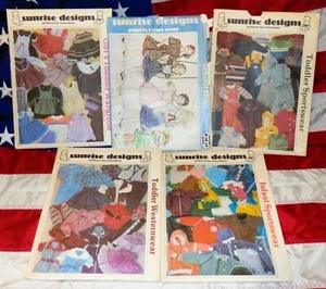 Vintage Sunrise Designs Lot Of 5 Patterns Infant Toddler Child Sizes 1T&Up UNCUT - Picture 1 of 8