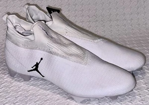 NIKE Jordan Vapor Edge Elite 360 Flyknit White Black TD Football Cleats Mens 16 - Picture 1 of 8