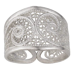 S.Michael Designs Artisan Crafted Silver Filigree Ring - SIZE 8 - Picture 1 of 4
