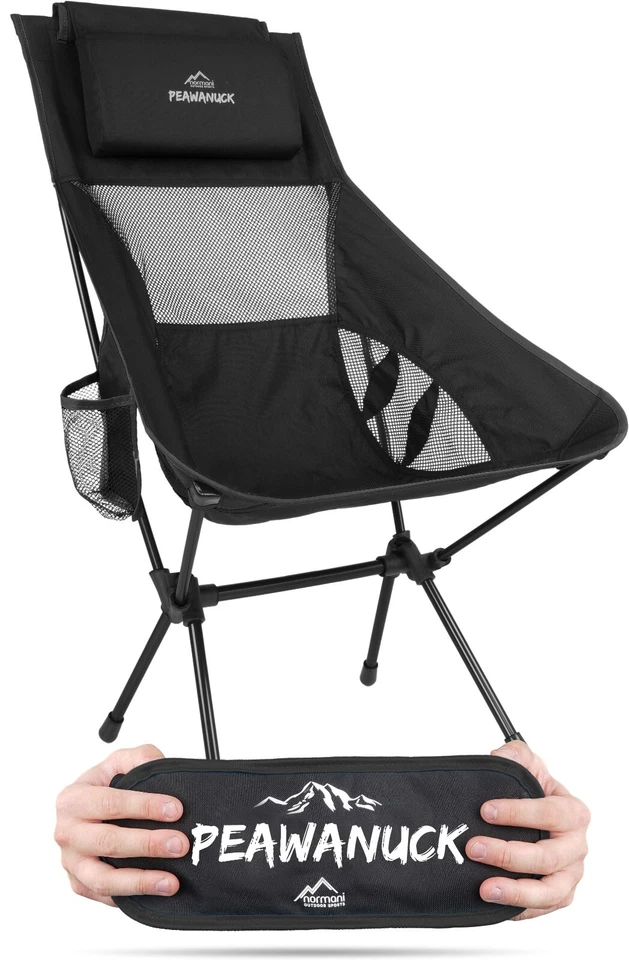 XXL Ultraleichter Campingstuhl Faltstuhl Outdoorstuhl Hochlehner mit Kissen