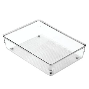 iDesign Linus 15.24x22.86cm Kitchen Drawer Organiser Office Storage Tray Clear - Picture 1 of 4