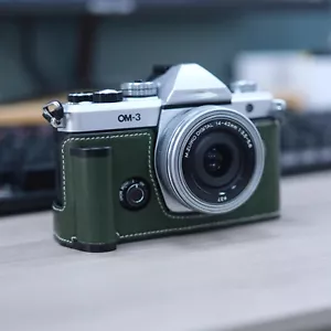 Handgefertigte Echtleder-Kameragrifftasche Tasche Hülle für Olympus OM SYSTEM OMBK - Bild 1 von 19