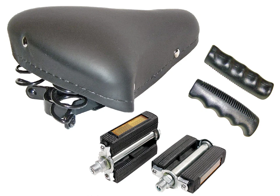 UNION Sella MONTEGRAPPA Con Molle + Pedali + Manopole Bici Graziella - Epoca NERO