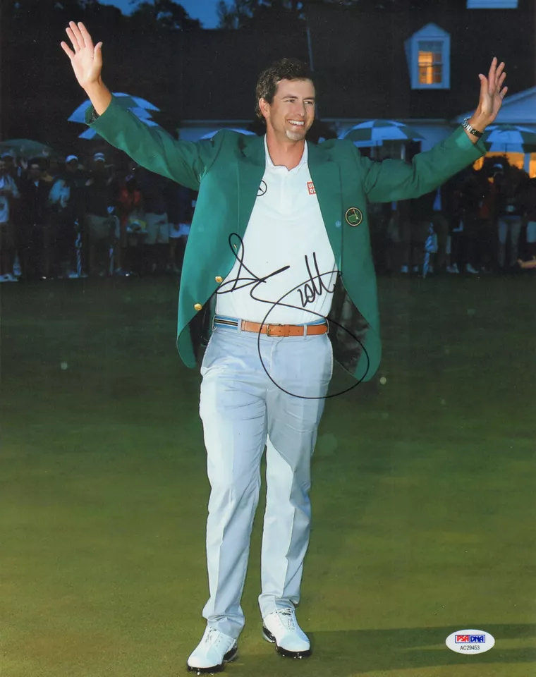 ADAM SCOTT SIGNED AUTO'D 11X14 PHOTO POSTER PSA/DNA COA AC29453 MASTERS CHAMPION - Image 1 of 1