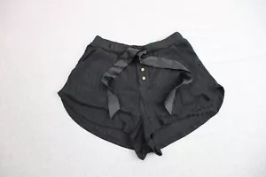 Abercrombie & Fitch Womens Black Shorts Bowtie Waist Ribbed Pull On Size XS NEW - Picture 1 of 9