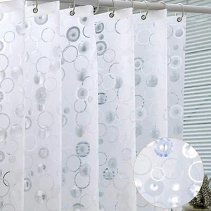 EVA 8G Bathroom Shower Curtain Liner, 72x72 Inch 3D Frosted Bubble , 12 Hooks - Picture 1 of 7