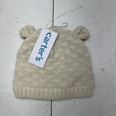 Carters Beige Oso Tejido Gorro Unisex Niños Talla 3-6 Meses NUEVO Foto 1 de 4